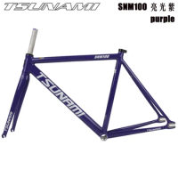 TSUNAMI SNM100 Single Speed Bicycle Bright Purple Frame Fixed Gear 700c Aluminum Alloy Frame with Fork 49cm 52cm 55cm 58cm