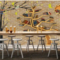3d wallpaper for room Tree bookshelf backdrop mural 3d wallpaper modern living room wallpapers
