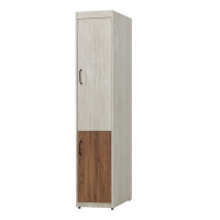 【文創集】阿洛菲1.3尺雙色雙開門衣櫃(門內附內鏡)-40x60x199cm免組