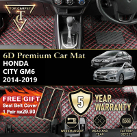 Top Carpet HONDA CITY GM6 ( 2014 β 2020 ) 6D PU Leather Car Carpet VIP Car Mat Floor Mat Alas Kaki K