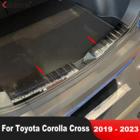 For Toyota Corolla Cross 2019-2022 2023 Stainless Rear Trunk Bumper Cover Trim Car Tailgate Door Sill Plate Guard Accessories