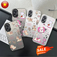 Compatible for OPPO A38 A18 IMD Cute Anime Matt-Finish Hard Shock-Resistant Phone Case