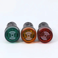 3PCS AD16-22SM 12/24/36/48/110/220V 22mm Flash Signal Light Red LED Active Buzzer Beep Alarm Indicator colorful Red Green Yellow