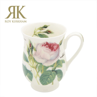 【英國ROY KIRKHAM】Redoute Rose 浪漫淺玫瑰系列320ml骨瓷牛奶杯(英國製造進口)