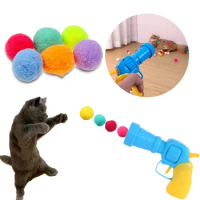 Hot selling cat toys interactive release training creative kitten mini Pompeii game elastic plush ball toy pet supplies