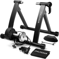 Bike Trainer Stand for Indoor Riding – Portable Foldable Magnetic Stainless Steel Indoor Trainer, Noise Reduction
