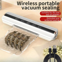 [COD] Food Vacuum Automatic Air Sealing Sealing Machine Home USB Wireless Wacuum Sealer 1500mAh 62KP