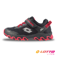 預購 LOTTO 童鞋 冒險王 2.0 防潑水越野跑鞋(黑紅-LT2AKR6330)