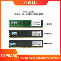 GeIL DDR3 4G 8G 1600MHZ Memory Ram DDR4 2133 2400 2666 3000 3200MHZ RAM 4GB 8GB 16GB 32gb for Desktop PC Memoria RAM