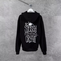 Stussy Hoodie STUSSY INTERNATIONAL CREW WHITE BLACK HOODIE 100% ORIGINAL