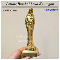 Patung Bunda Maria Kuningan Patung Maria Duduk BRASS ANTIQUE Ukir Dekorasi Meja Altar Gereja Souveni