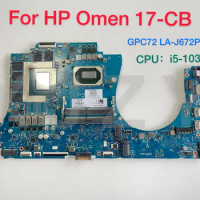 For HP Omen 17-CB 17-cb1055ng Laptop Motherboard GPC72 LA-J672P With Intel CoRe i5-10300H CPU RTX2060 6GB Video Card100% Tested