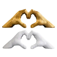 Heart Gesture Sculpture Resin Love Statue Finger Home Decor for Living Room Cool Statue Resin Crafts Figurines Ornaments for Liv