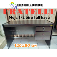 Meja Kantor / Meja Kerja / Meja Laptop 1/2 Biro Full Kayu Fratelli