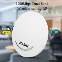 KuWFi Ceiling AP WIFI Router 1200Mbps WIFI Extender 11ac 2.4Ghz&amp;5.8 Ghz Ceiling-mounted POE Adapter Wireless Access Point