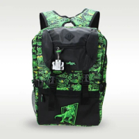 Australia original Smiggle hot-selling schoolbag boys high-quality backpack green Tyrannosaurus rex oversized schoolbag 18 inch