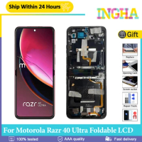 Original AMOLED 6.9" For Motorola Razr 40 Ultra Foldable LCD XT2321-3 Touch Screen Digitizer Replace For Moto Razr 40Ultra LCD