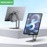 Rocoren Desktop Phone Holder Adjustable Biaxial Tablet Stand Universal Metal Support For iPhone 14 iPad Pro Air Samsung Xiaomi