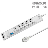 SANLUX SYPW-3562A 3孔5座6切2USB 電源延長線 1.8M
