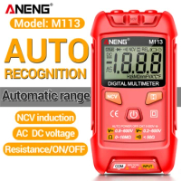 ANENG M113 Digital Mini Multimeter Tester AC/DC Voltage with NCV Data Hold 1999 counts Auto Mmultimetro True Rms Tranistor Meter