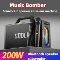 SODLK S1115 200W high-power wireless Bluetooth speaker outdoor karaoke sound system 4-speaker subwoofer home party caixa de som