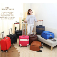 18 Inch Travel Expandable PU Luggage Bag Laptop Trolley Cabin Suitcase With Wheels TSA Lock Check-in Case Valise Free Shipping