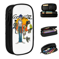 Classic Gorillaz Rock Music Pencil Cases Pencil Pouch Pen for Student Large Storage Bag Office Zipper Accessories