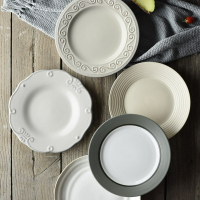 兿家陶瓷 簡約家用菜盤歐式飯盤創意個性餐具ins風網紅盤子早餐盤