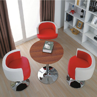 【 IS空間美學】喬巴洽談桌椅組-紅白皮 (2023B-335-3) 洽談桌椅/造型椅/沙發椅/茶几