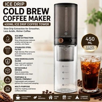 Ice Drip Coffee Maker Cold Brew Coffee Tower 450ml Glass Coffee Brewer Filter Stainless Portable Tea