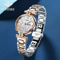 OUPINKE 3180 Automatic Mechanical Watch for Women Fashion Elegant Ceramic Strap Stainless steel Bracelet Watch Christmas Gift