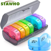 Weekly Pill Organizer 2 Times a Day, AM PM Pill Box with 7 Detachable Pill Case to Hold Medicine,Medication,Vitamins,Fish Oils