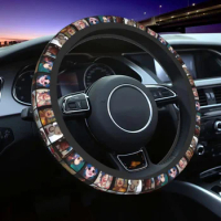 Gorillaz Collage Steering Wheel Cover 37-38 Universal Rock Elastische Auto Decoration Car Accessories