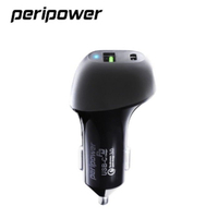 權世界@汽車用品 PeriPower QC3.0快充+TYPE-C快充插座 點煙器電源插座擴充器車充 PS-U16