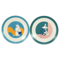 【日本山加yamaka】moomin 嚕嚕米 陶瓷餐盤兩件組 19cm 魯魯米&amp;阿金(餐具雜貨)