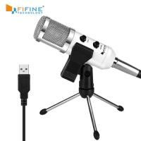 Fifine USB Microphone, Plug &amp; Play Condenser Microphone For PC/Computer Podcasting one line meeting self studioRecording (K056)
