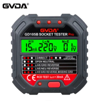 GVDA Socket Tester Outlet Checker Test Voltage Detector Ground Zero Line Polarity Phase Check Electric Circuit Breaker Finder