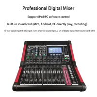 Shenndare D16 Professional Digital Mixing iPad/PC Software Control Sound Card DJ Audio Mixer16 Channel Performance Audio Speaker