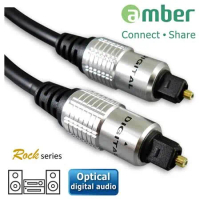 amber [Rock 系列] S/PDIF Optical Digital Audio Cable(光纖數位音 訊傳輸線), Toslink 對Toslink-【2M】 (支援Apple TV,