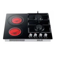 2 Ceramic Hob With 2 Burner Gas And Electric Induction Hob Cooktop Kitchen Cooker