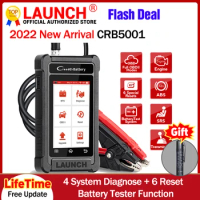 LAUNCH CRB5001 Battery Tester 12V OBD2 Scanner ENG ABS SRS AT Diagnostic Tools TPMS OIL 6 Reset Lifetime Free Update Code Reader