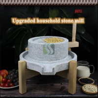 Home use Tahini making machine corn paste milling machine granite stone mill wheat flour grinder machine with wooden frame
