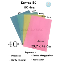 Karton manila / Kertas Bc Warna / Bc Kuning , Bc Merah Muda , Bc Hijau , Bc Biru ,150 Gsm Uk 29,7 x 