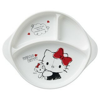 Hello Kitty 白色 三格 嬰幼兒 餐盤 餐具 KT 凱蒂貓 日本製 正版 授權 J00012350