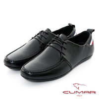 【CUMAR】時尚穿搭真皮休閒鞋-黑色