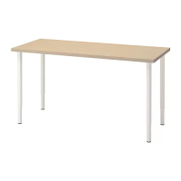 MÅLSKYTT/OLOV 書桌/工作桌, 樺木/白色, 140x60 公分