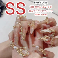 10pcs/bag SS-Series Colorful Nail Art Parts Full Zircon Super Shiny 3d Nails Charms Luxury Brand Designer Logo Nails Accessories