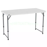 White Granite - 4428 Desk Table Picnic Table Camping Foldable Lifetime 4-foot Fold-in-Half Adjustable Table,
