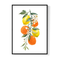 【菠蘿選畫所】水果串串 • 檸檬柑橘 - 50x70cm(水果掛畫/客廳裝飾/玄關掛畫/房間掛畫)