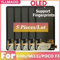 5 PCS OLED For Redmi K40s K40 Pro For Xiaomi POCO F3 Mi 11i M2012K11AG LCD Display TouchScreen Digitizer Assembly 100% Tested